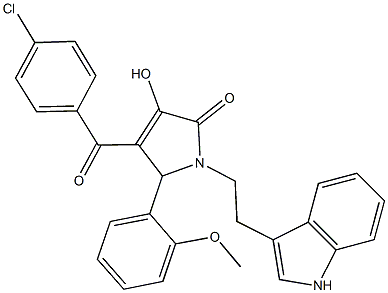 4-(4-chlorobenzoyl)-3-hydroxy-1-[2-(1H-indol-3-yl)ethyl]-5-(2-methoxyphenyl)-1,5-dihydro-2H-pyrrol-2-one Struktur