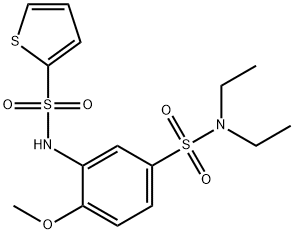 N-{5-[(diethylamino)sulfonyl]-2-methoxyphenyl}-2-thiophenesulfonamide Struktur