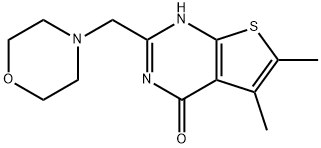 5,6-dimethyl-2-(4-morpholinylmethyl)thieno[2,3-d]pyrimidin-4(3H)-one Struktur