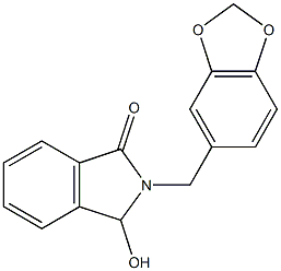 2-(1,3-benzodioxol-5-ylmethyl)-3-hydroxy-1-isoindolinone Struktur