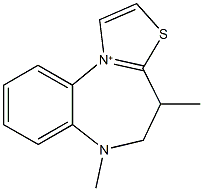 4,6-dimethyl-4H,5H,6H-[1,3]thiazolo[3,2-a][1,5]benzodiazepin-11-ium Struktur