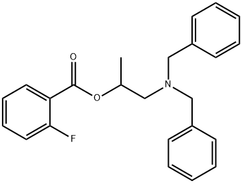 2-(dibenzylamino)-1-methylethyl 2-fluorobenzoate Struktur