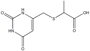 2-{[(2,6-dioxo-1,2,3,6-tetrahydro-4-pyrimidinyl)methyl]sulfanyl}propanoic acid Struktur