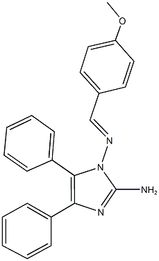 N-(2-amino-4,5-diphenyl-1H-imidazol-1-yl)-N-(4-methoxybenzylidene)amine Struktur