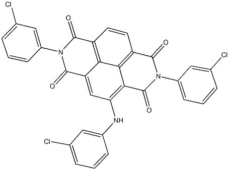 4-(3-chloroanilino)-2,7-bis(3-chlorophenyl)benzo[lmn][3,8]phenanthroline-1,3,6,8(2H,7H)-tetrone Struktur