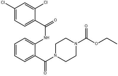 ethyl 4-{2-[(2,4-dichlorobenzoyl)amino]benzoyl}-1-piperazinecarboxylate Struktur