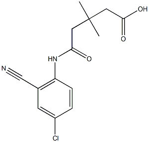 5-(4-chloro-2-cyanoanilino)-3,3-dimethyl-5-oxopentanoic acid Struktur