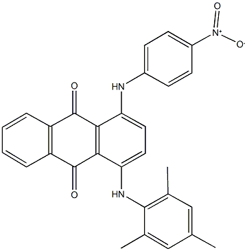 1-{4-nitroanilino}-4-(mesitylamino)anthra-9,10-quinone Struktur