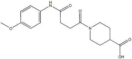 1-[4-(4-methoxyanilino)-4-oxobutanoyl]-4-piperidinecarboxylic acid Struktur