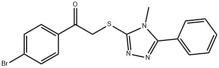 1-(4-bromophenyl)-2-[(4-methyl-5-phenyl-4H-1,2,4-triazol-3-yl)sulfanyl]ethanone Struktur