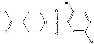 1-[(2,5-dibromophenyl)sulfonyl]-4-piperidinecarboxamide Struktur