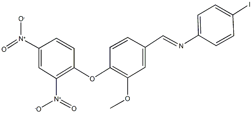 N-[4-(2,4-dinitrophenoxy)-3-methoxybenzylidene]-4-iodoaniline Struktur