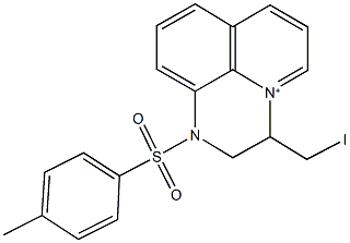 3-(iodomethyl)-1-[(4-methylphenyl)sulfonyl]-1H,2H,3H-pyrido[1,2,3-de]quinoxalin-4-ium Struktur