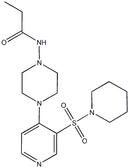 N-{4-[3-(1-piperidinylsulfonyl)-4-pyridinyl]-1-piperazinyl}propanamide Struktur