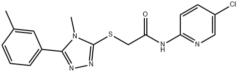 N-(5-chloro-2-pyridinyl)-2-{[4-methyl-5-(3-methylphenyl)-4H-1,2,4-triazol-3-yl]sulfanyl}acetamide Struktur