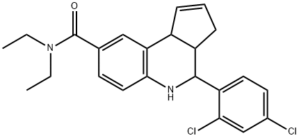 4-(2,4-dichlorophenyl)-N,N-diethyl-3a,4,5,9b-tetrahydro-3H-cyclopenta[c]quinoline-8-carboxamide Struktur