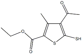 ethyl 4-acetyl-3-methyl-5-sulfanylthiophene-2-carboxylate Struktur