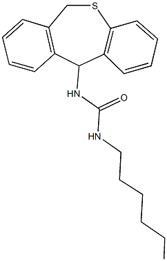 N-(6,11-dihydrodibenzo[b,e]thiepin-11-yl)-N'-hexylurea Struktur