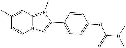 4-(1,7-dimethylimidazo[1,2-a]pyridin-1-ium-2-yl)phenyl dimethylcarbamate Struktur