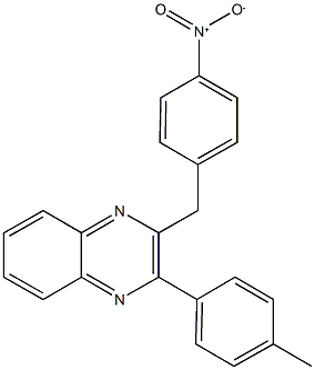 2-{4-nitrobenzyl}-3-(4-methylphenyl)quinoxaline Struktur