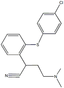 2-{2-[(4-chlorophenyl)sulfanyl]phenyl}-4-(dimethylamino)butanenitrile Struktur