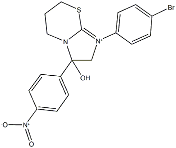 1-(4-bromophenyl)-3-hydroxy-3-(4-nitrophenyl)-2,3,6,7-tetrahydro-5H-imidazo[2,1-b][1,3]thiazin-1-ium Struktur