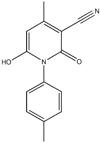 6-hydroxy-4-methyl-1-(4-methylphenyl)-2-oxo-1,2-dihydro-3-pyridinecarbonitrile Struktur