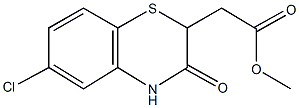 methyl (6-chloro-3-oxo-3,4-dihydro-2H-1,4-benzothiazin-2-yl)acetate Struktur