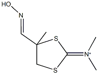 N-{4-[(hydroxyimino)methyl]-4-methyl-1,3-dithiolan-2-ylidene}-N-methylmethanaminium Struktur