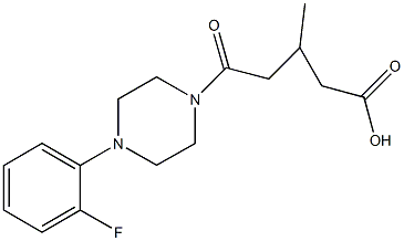 5-[4-(2-fluorophenyl)-1-piperazinyl]-3-methyl-5-oxopentanoic acid Struktur