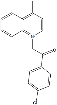 1-[2-(4-chlorophenyl)-2-oxoethyl]-4-methylquinolinium Struktur