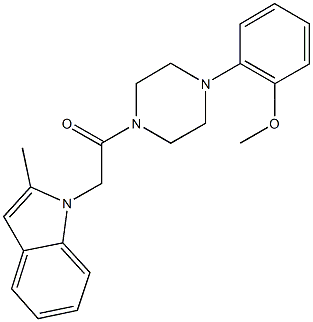 methyl 2-{4-[(2-methyl-1H-indol-1-yl)acetyl]-1-piperazinyl}phenyl ether Struktur