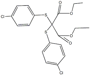 diethyl 2,2-bis[(4-chlorophenyl)sulfanyl]malonate Struktur