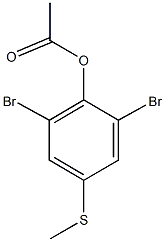 2,6-dibromo-4-(methylsulfanyl)phenyl acetate Struktur