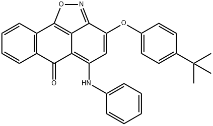 5-anilino-3-(4-tert-butylphenoxy)-6H-anthra[1,9-cd]isoxazol-6-one Struktur