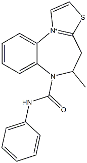 6-(anilinocarbonyl)-5-methyl-4H,5H,6H-[1,3]thiazolo[2,3-d][1,5]benzodiazepin-11-ium Struktur