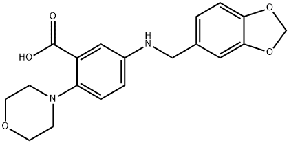 5-[(1,3-benzodioxol-5-ylmethyl)amino]-2-(4-morpholinyl)benzoic acid Struktur