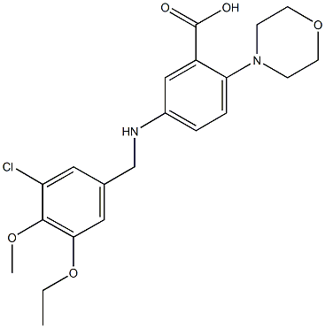 5-[(3-chloro-5-ethoxy-4-methoxybenzyl)amino]-2-(4-morpholinyl)benzoic acid Struktur