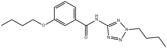 3-butoxy-N-(2-butyl-2H-tetraazol-5-yl)benzamide Struktur