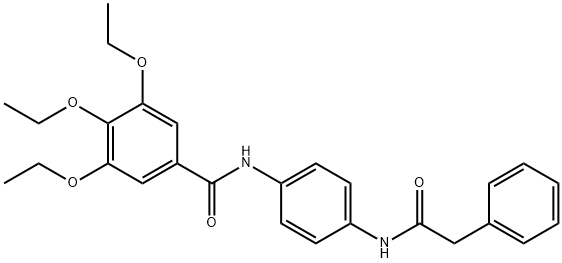 3,4,5-triethoxy-N-{4-[(phenylacetyl)amino]phenyl}benzamide Struktur