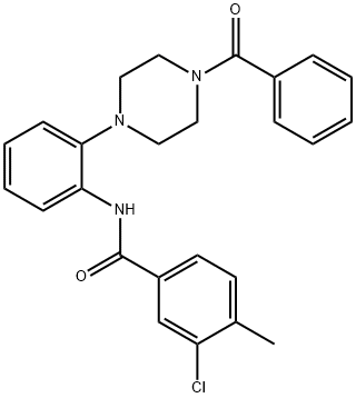 N-[2-(4-benzoyl-1-piperazinyl)phenyl]-3-chloro-4-methylbenzamide Struktur