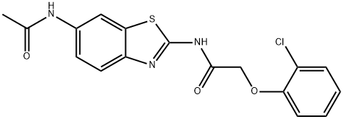 N-[6-(acetylamino)-1,3-benzothiazol-2-yl]-2-(2-chlorophenoxy)acetamide Struktur