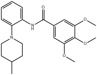 3,4,5-trimethoxy-N-[2-(4-methyl-1-piperidinyl)phenyl]benzamide Struktur