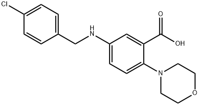 5-[(4-chlorobenzyl)amino]-2-(4-morpholinyl)benzoic acid Struktur