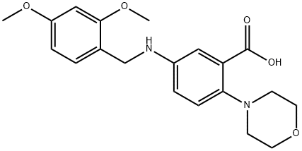 5-[(2,4-dimethoxybenzyl)amino]-2-(4-morpholinyl)benzoic acid Struktur