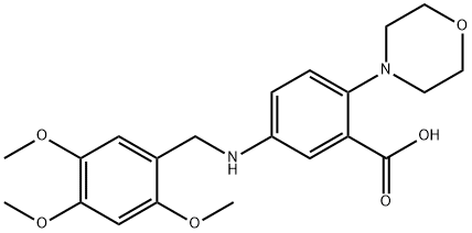 2-(4-morpholinyl)-5-[(2,4,5-trimethoxybenzyl)amino]benzoic acid Struktur