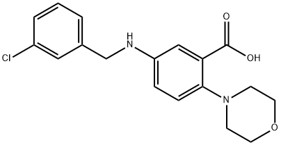 5-[(3-chlorobenzyl)amino]-2-(4-morpholinyl)benzoic acid Struktur