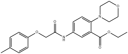 ethyl 5-{[(4-methylphenoxy)acetyl]amino}-2-(4-morpholinyl)benzoate Struktur