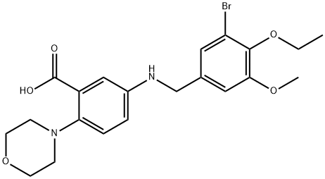 5-[(3-bromo-4-ethoxy-5-methoxybenzyl)amino]-2-(4-morpholinyl)benzoic acid Struktur