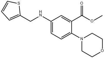 methyl 2-(4-morpholinyl)-5-[(2-thienylmethyl)amino]benzoate Struktur